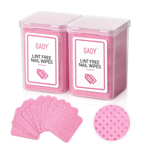GAOY Lint-Free Nail Wipes - 400 Non-Woven Cotton Pads for Manicure