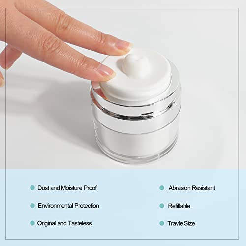 Mluchee Airless Pump Jar, 1.7 Oz Refillable Lotion Dispenser - 2 Pack