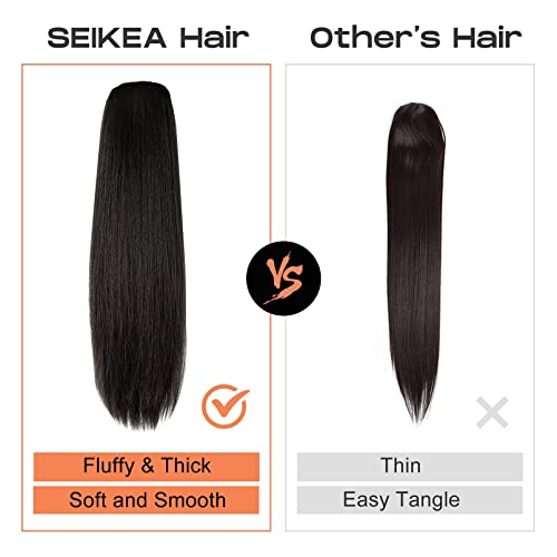 SEIKEA 28" Ponytail Extensions Drawstring Long Straight Fake Pony