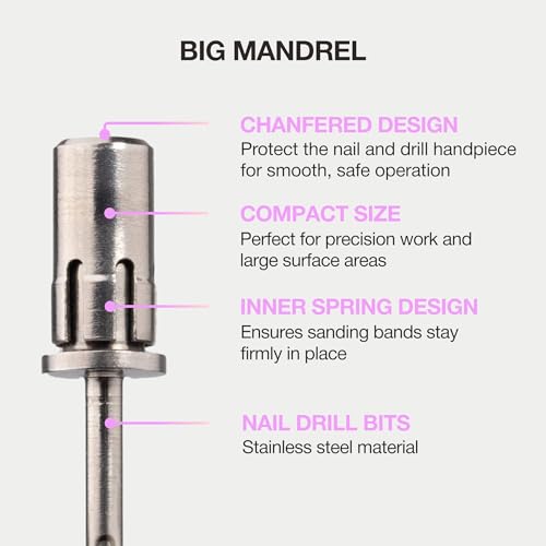 CURACORO 3/32" Mandrel Nail Drill Bit - Stainless Steel for Large Sanding Bands