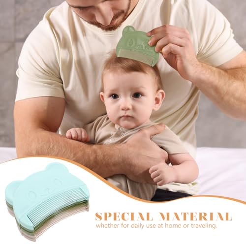FOMIYES 6Pcs Baby Cradle Cap Combs - Gentle Bear-Shaped Scalp Brushes