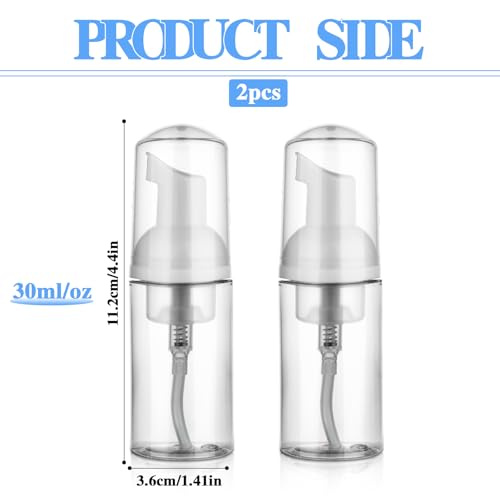 Mozeat Lens 2 Pack 30ml Travel Foam Pump Dispenser Bottles