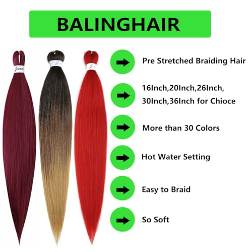 20 Inch Pre Stretched Ombre Braiding Hair Extensions - 1B/Gray (Pack of 8)
