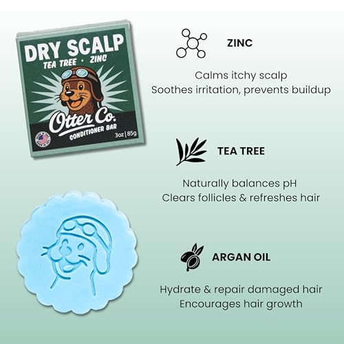 Otter Co. Tea Tree Conditioner Bar for Dry, Itchy Scalp - Vegan & Natural
