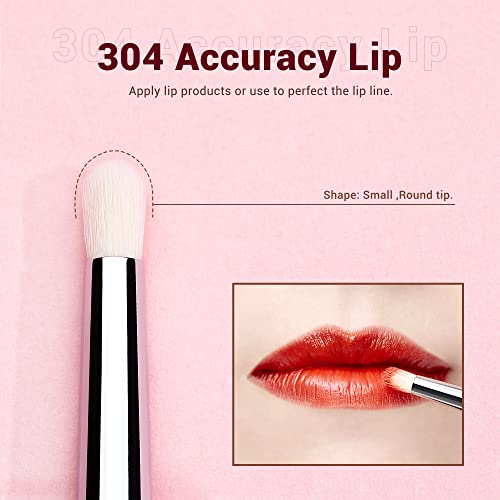 Jessup 5-Piece Professional Lip Makeup Brush Set with Wooden Handles