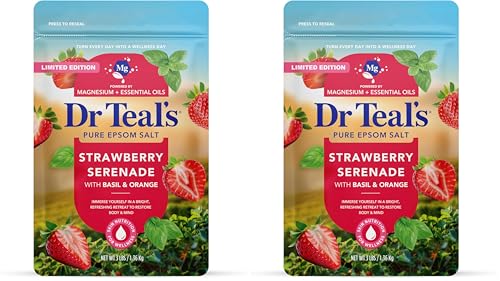 Dr Teal's Strawberry Serenade Epsom Salt Soak, 48 oz (Pack of 2)