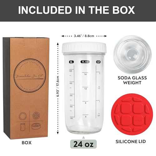 Complete Fermentation Kit with Mason Jar & Burping Lids