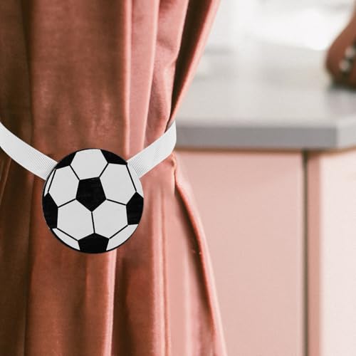 Football Curtain Tiebacks - 2pcs Magnetic Drapery Holdbacks for Kids Room