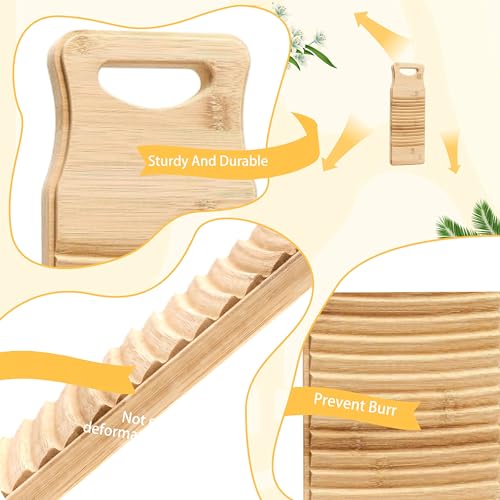 Portable Wooden Washboard for Hand Washing Clothes - Durable & Compact