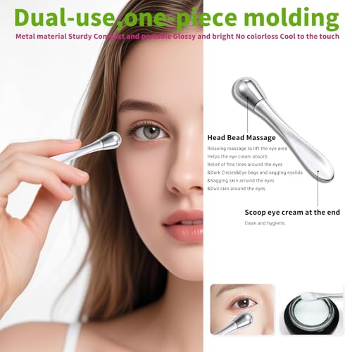 Stainless Steel Gua Sha Tool & Eye Cream Applicator Set