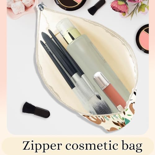 Jealance Canvas Tote Bag and Cosmetic Pouch Set for Women