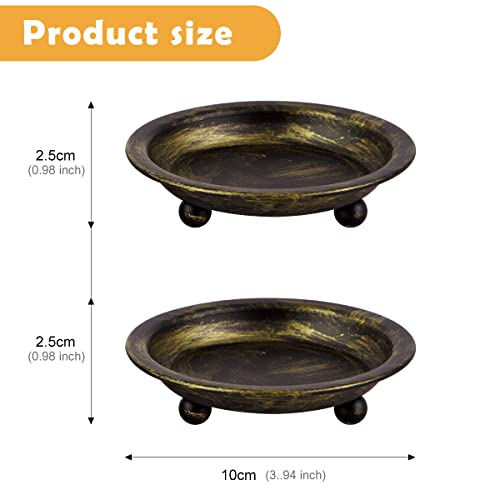Set of 2 Retro Iron Candle Holders for Pillar Candles