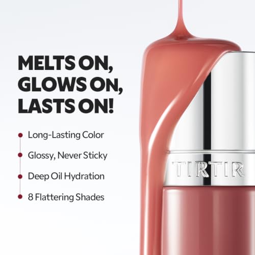 TIRTIR Glow Pop Tinted Lip Oil #07 Toasted Rose 0.15 Oz - Hydrating Long-Lasting Lip Gloss