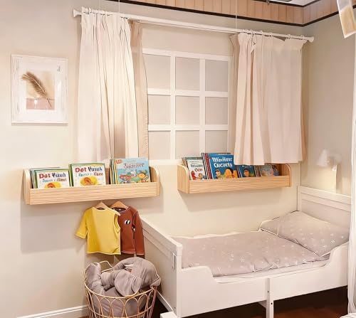 Solid Wood Bookshelf Organizer for Kids & Adults - Set of 2