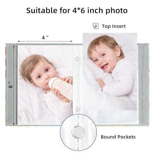 Vienrose PU Leather Photo Album - 4x6 Holds 52 Photos with Heart Design