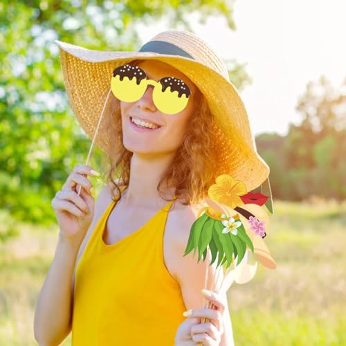 Ice Cream Photo Booth Props - 25 Pcs DIY Summer Party Decor