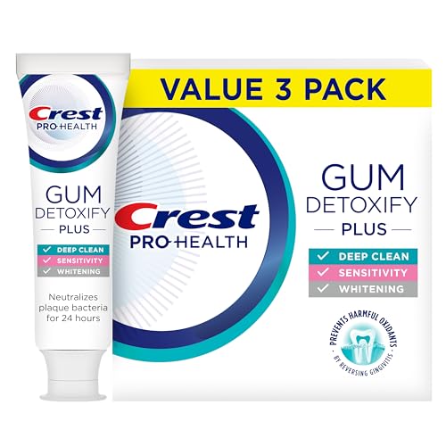 Crest Gum Detoxify Plus Toothpaste, Sensitivity & Whitening, 4.5 oz (3 Pack)