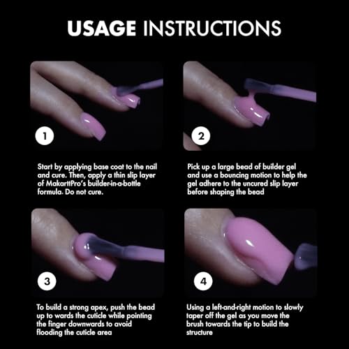 MakarttPro Neutral Builder Gel in a Bottle for Nail Extensions & Overlays