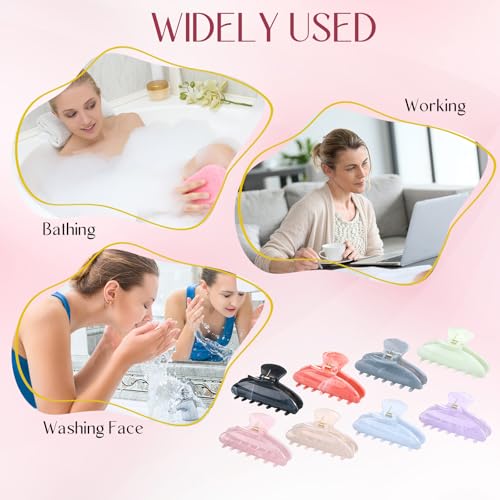 8 Pcs Large Gentle Color Hair Claw Clips - 4.13 Inch French Style