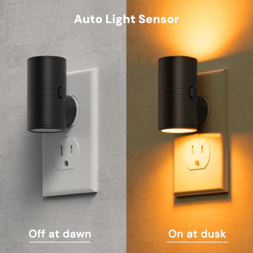 L LOHAS LED Amber Night Light - Dimmable, Rotatable, Plug-in, 2-Pack