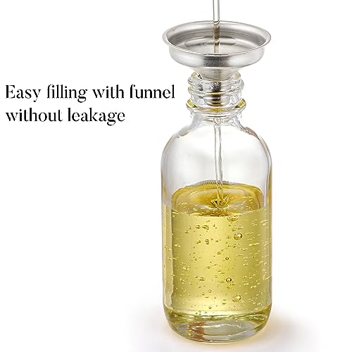 AOZITA 4-Pack 1oz Clear Glass Dropper Bottles with Funnel & Labels