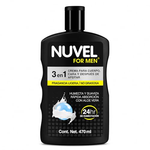 Nuvel 3-in-1 Men's Moisturizer with Aloe Vera & Vitamin E - Lightweight Daily Hydration Cream