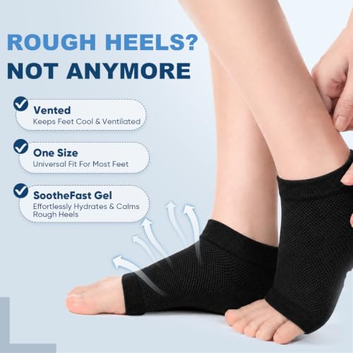 OKbutler Moisturizing Heel Socks for Cracked Heels - 2 Pairs