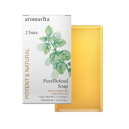 Aromavita Oregano Oil Soap Bars (2-Pack) - 3.5 oz Cleansing for Face, Hands & Body