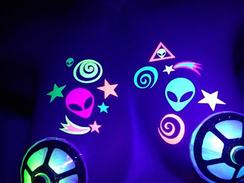 Neon Body Stickers 40pk - Glow-in-the-Dark Rave & Festival Face Decals