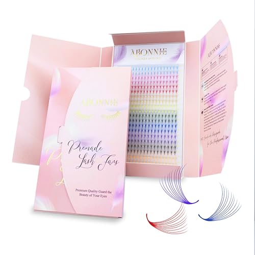 ABONNIE 10D 0.07-C Colored Lash Extensions - 400 pcs Premade Fans 16mm