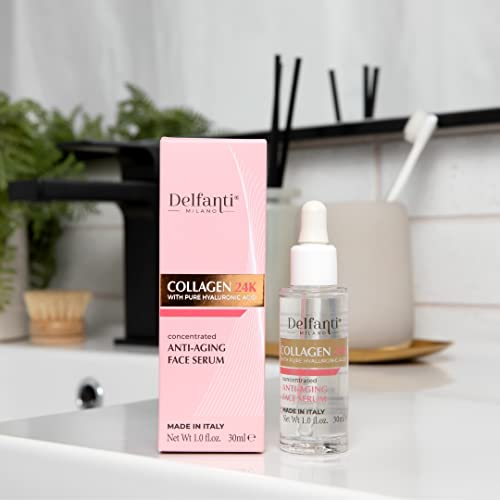 Collagen 24K Gold Hyaluronic Acid Face Serum - Anti-Aging Skin Care, Made in Italy