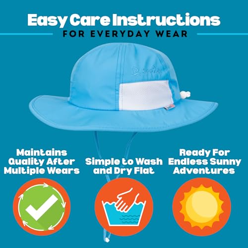 SwimZip UPF 50+ Wide Brim Sun Hat for Babies, Toddlers, and Kids