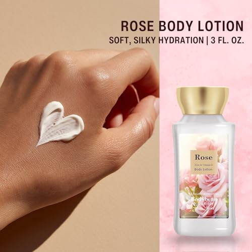 Bodybeau Rose 2PCS Spa Gift Set - Body Lotion & Body Mist for Women, Travel Size
