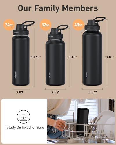 TOURIT 32 oz Insulated Water Bottle - Leakproof & BPA-Free, Pink