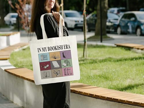 Book Tote Bag - Canvas Shoulder Bag for Book Lovers