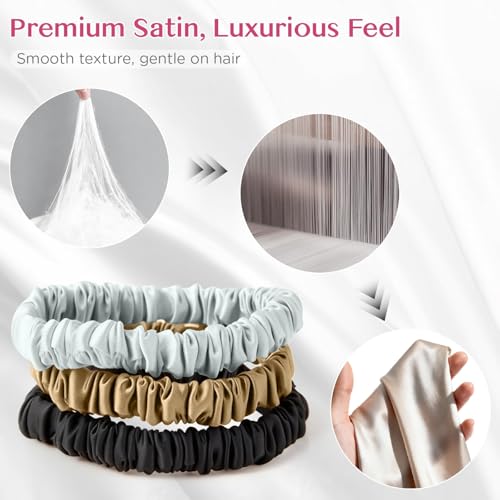 24 Pack Soft Pastel Silk-Like Scrunchies - No Damage Hair Ties