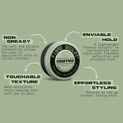 Osmo Fibre Sculpt Strong Hold Hair Wax - New Packaging, 3.38 oz, Vegan Styling Product
