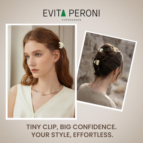 EVITA PERONI Upgraded Elegant Black Small Acetate Claw Clips