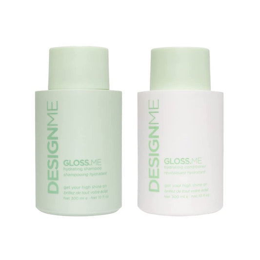 Design.Me GLOSS.ME Moisturizing Shampoo & Conditioner Set - Hydrating Hemp & Argan Oil for Dry, Colored Hair | 10 Fl Oz Each