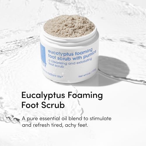 LATHER Exfoliating Foaming Foot Scrub with Pumice Stone - 4 Oz for Smooth, Soft Feet