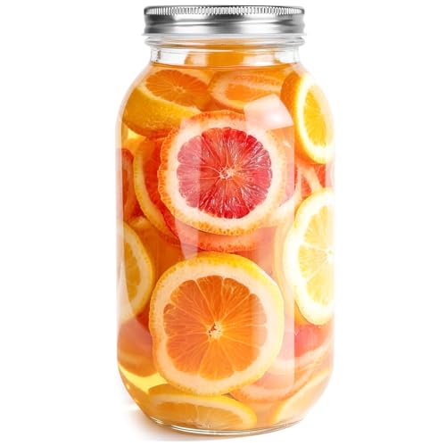 64oz Wide Mouth Mason Jar with Lid – Food Safe Glass Storage