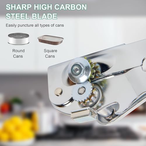 Heavy Duty Manual Can Opener with Folding Crank Handle
