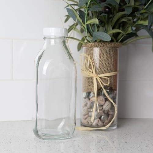 Fox Run Vintage Glass Milk Bottle with Airtight Lid - 32 oz