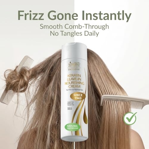 VITAMINS Hair Cosmetics Keratin Leave-In Conditioner, 8.5 Fl Oz