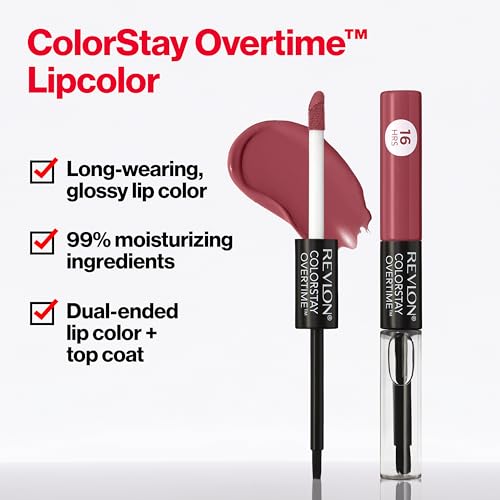Revlon ColorStay Overtime Liquid Lipstick, 350 Bare Maximum - Long Lasting & Moisturizing