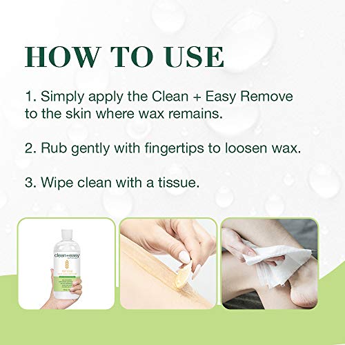 Clean + Easy After Wax Remover Oil, Wheat Germ Post-Waxing Cleanser, 16 oz