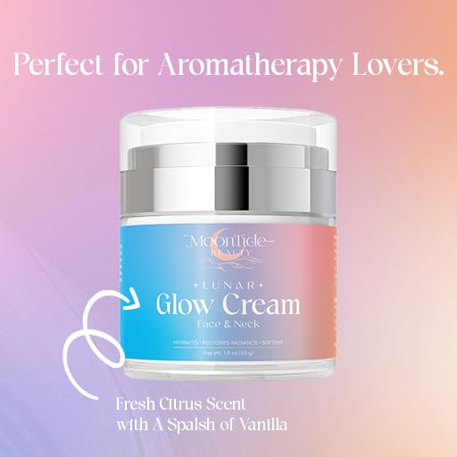 Moontide Beauty Lunar Glow Brightening Face and Neck Moisturizer, 1.9 Oz