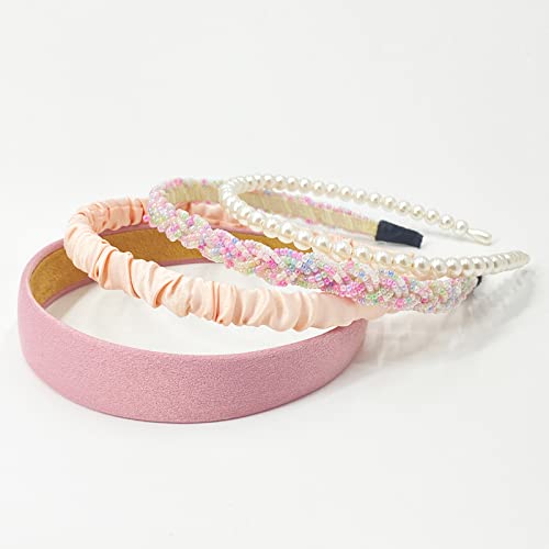 Pink 7-Pack Headbands for Women - Versatile Hair Accessories