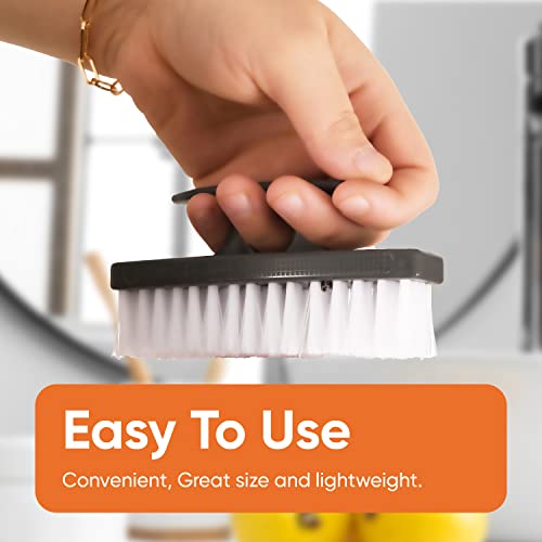 Superio 6-Pack Gray Nail Brushes for Hand, Foot & Kitchen Cleaning - All-Purpose Stiff Scrub Brushes