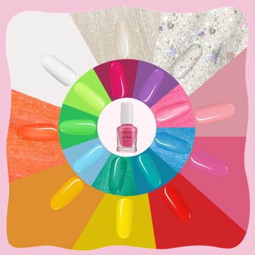 TOMICCA 18 Pcs Kids Nail Polish Set - Non-Toxic, Peel Off, Quick Dry